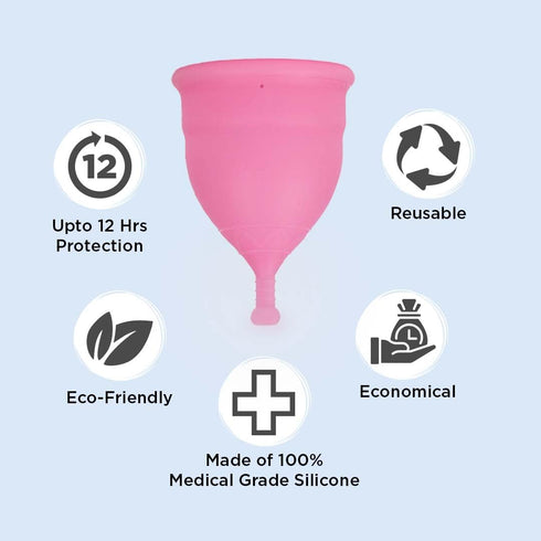 Pee Safe Reusable Menstrual Cup for Women, Large, Medical Grade Silicone, Soft, Flexible, BPA & Latex Free