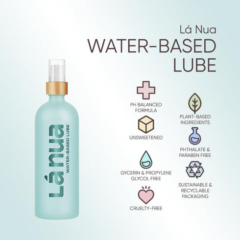 La Nua Premium Personal Water-Based Lubricant Made with Clean Effective Ingredients. Long Lasting, Toy Safe, Non Sticky