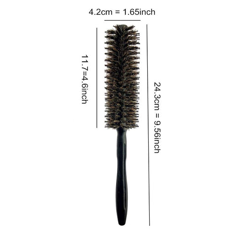 Round Hair Brush with Natural Boar and Nylon Bristles, Small Volumizing Hair Brush, 1.65 Inch Diameter Barrel