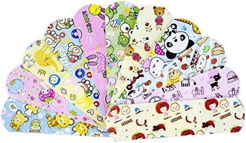 100PCs Cute Cartoon Waterproof Adhesive Bandages, First Aid Emergency Kit for Kids