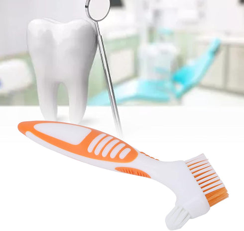 Denture Brush Denture Toothbrush Washing Brush Dual Head Tools for Denture Care and Oral Hygiene