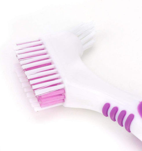 ZJchao Toothbrush, 2pcs Double-Sided Oral Care Denture Cleaning Brush, Portable Brushes for Household Effective Cleaning
