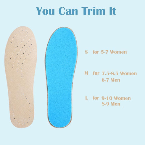 Suchewha 5-7 Leather Sockless Shoe InsolesHandmade Barefoot Inserts, Thin Dress Shoe Inserts for Men/Women, Thin