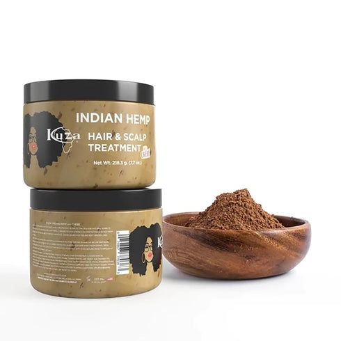 Kuza 100% Indian Hemp Hair and Scalp Treatment, 7.7oz Jar for Textured Hair, No Sulfates or Mineral Oil