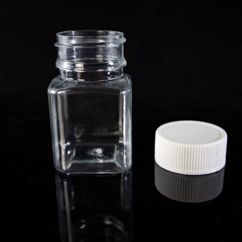 5 Pcs 80ml Empty Plastic Pill Bottles, Clear Pill Dispenser Containers for Solid Powder and Liquid Sample Storage