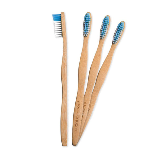 Woobamboo! Adult Bamboo Toothbrush - Super Soft, Eco-Friendly, Biodegradable, Vegan (Pack of 4)