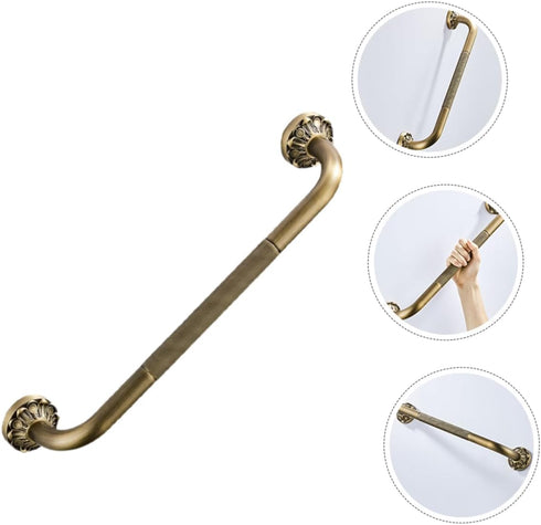 Thickened Copper Bathroom Safety Grab Bar for Elderly and Handicapped Non Skid Wall Mounted Handrail for Toilet