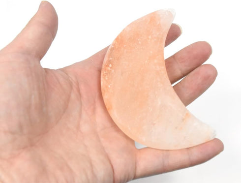 QYLHH Set Moon Shape Himalayan Salt Massage Stones Hot Massage Cold Massage Stones Warm Rocks Kit for Facial SPA