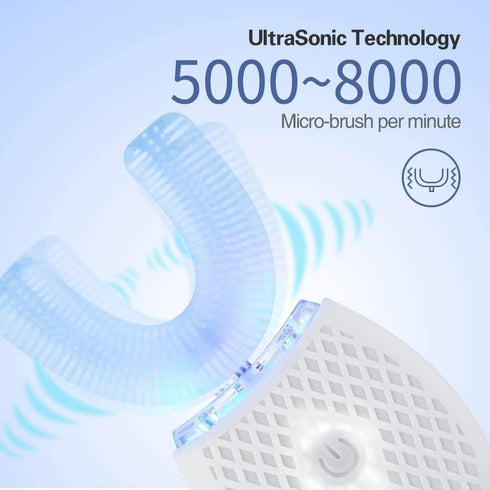 Automatic Ultrasonic Toothbrush, 360° Waterproof Rechargeable Electric Toothbrush for Travel and Household