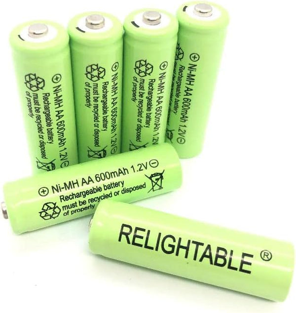 NiMH AA/AAA 600mAh 1.2V Rechargeable Batteries, 6PCS for Solar Lights and Remotes