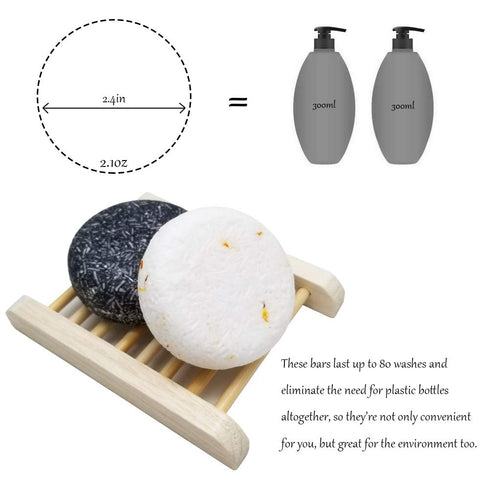 VERT Natural Shampoo Bar for Treated Dry Damaged Hair, 2 Pieces Solid Shampoo Soap, 4.2oz