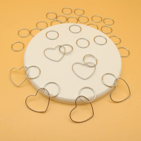 Silver Hair Braid Rings, Hoops and Pendants for Women and Girls Hair Accessories