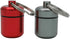 FAYALA 2 Packs Aluminum Pill Bottle Box and Mini Aluminum Pill Container Holder, Metal Pill Box Case (Red and Gray)