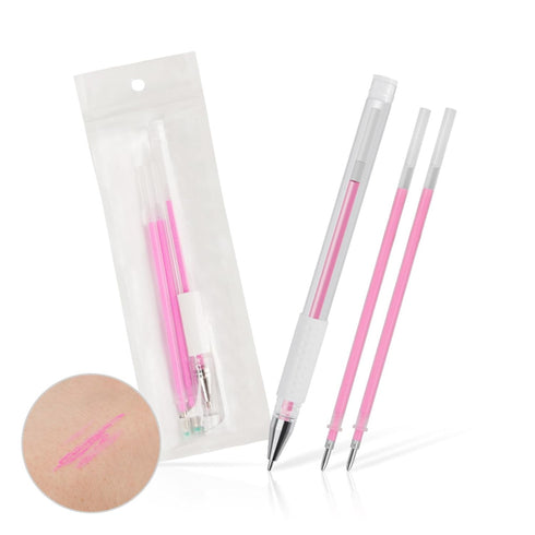 Eyebrow Microblading Marker Pen, Skin Marker Pen for Permanent Makeup Position Mapping (Pink)