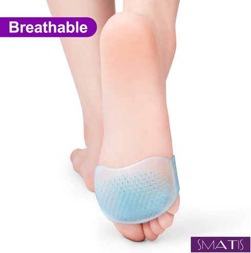 Ball of Foot Cushions (2 Pairs) - Metatarsal Pads Soft Gel for Mortons Neuroma, Callus, Foot Pain Relief