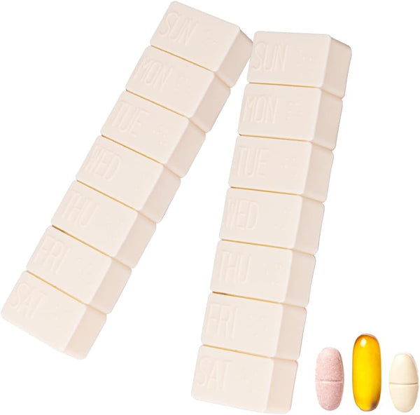 2Pack Weekly Pill Organizer, Extra Large 7 Days Pill Cases for Travel, Fish Oil, Calcium Tablets
