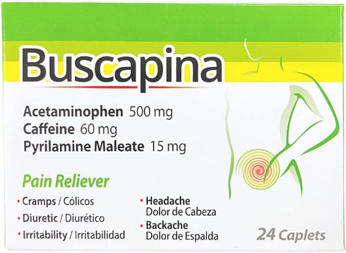 Pain Reliever for Cramps, Headaches, Irritability, Backaches, Menstrual & Joint Pain - Box of 24 Caplets