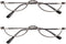 REAVEE 2 Pack Retro Designer Half Moon Reading Glasses for Women and Men, Stylish Slim Spring Hinge Half Frame with