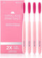 Intensive Whitening Toothbrush 4 Count, Extra-Large for Adults, 9Mils High Strength Soft Bristle, Plaque Remover