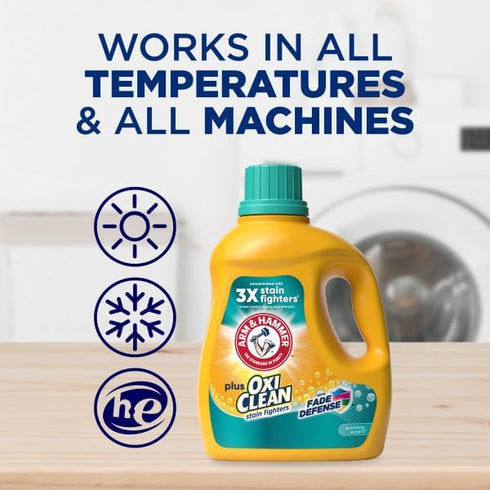 HAMMER 77 100.5 Floz ARM & Plus OxiClean Fade Defense, Loads Liquid Laundry Detergent