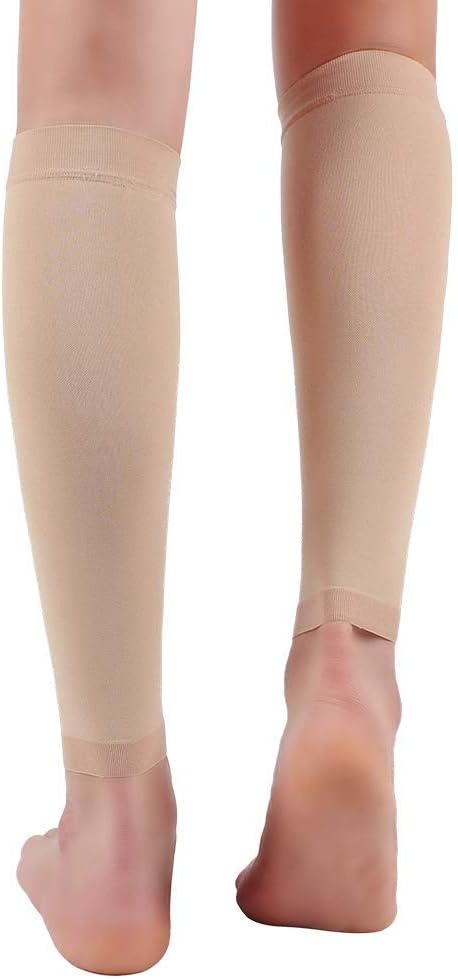 Halsy Women's Footless Compression Socks, 2 Pairs, Medical Calf Sleeve for Swelling, Varicose Veins, Edema
