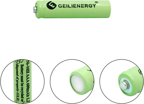 Solar Light Batteries AAA NIMH 600mAh 1.2V Rechargeable for Garden Lights, Remotes, Mice (8Pcs)