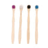 Scraper Bamboo Brush for Adults, Oral Deep Cleaning Toothbrush, 4pcs (White Blue Black Violet)