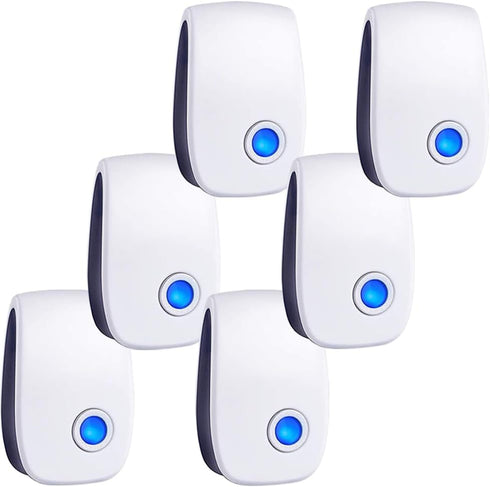 Ultrasonic Pest Control Repeller, 6 Packs Electronic Plug in Indoor Sonic Repellent for Cockroach Bugs Insects Mice