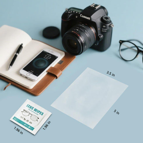 OHOO 200 Count Lens Wipes for Eyeglasses Individually Wrapped Pre-Moistened Wipes Cleaner for Glasses Screens Camera