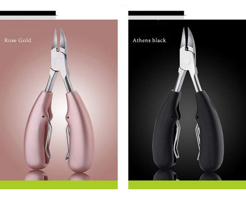 Nail Clippers for Ingrown/Thick Toenails, Surgical Grade Stainless Steel with Ergonomic Handles, Rose Gold