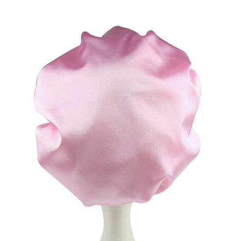 Sleep Cap for Kids Satin Hair Scarf, Girls Night Head Wrap Floral Silk Nightcap Light Pink