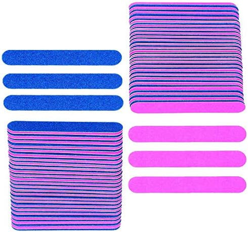 Small Nail Files Bulk, 100 Pcs Disposable Double Sided Emery Boards, Travel Size for Men, Women, Kids (3.3 Inch)
