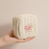 Small Makeup Bag - Quilted Travel Cosmetic Organizer in White Square Pouch with Zipper, Cute Toiletry Bag for Women