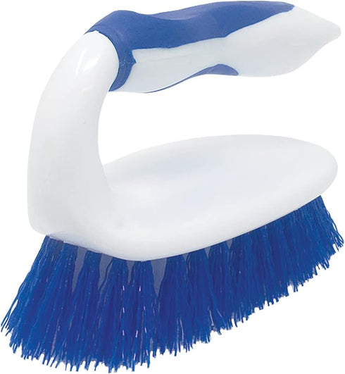 Lola Products Iron Handled Scrubber, Ergonomic Countertop Scrub Brush with Heavy Duty Poly Fiber Bristles