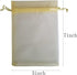 50 Pcs Gift Bags Organza 5x7 Inch, Gold Drawstrings Sheer Fabric Pouch for Jewelry, Baby Shower, Christmas Party Favors