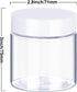 6 Pack 8 oz Plastic Pot Jars Round Clear Leak Proof Plastic Cosmetic Container Jars with White Lids for Travel Storage Make Up, Eye Shadow, Nails, Powder, Paint, Jewelry(8 oz) by SATINIOR