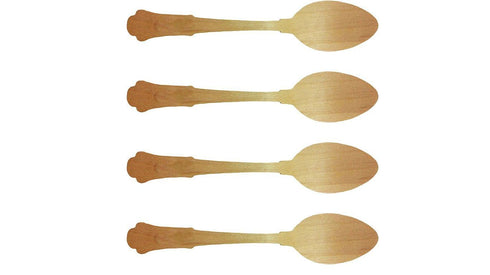 Eco-Friendly Wooden Disposable Spoons, 7.75 Inches, Pack of 100 Count, Natural Brown
