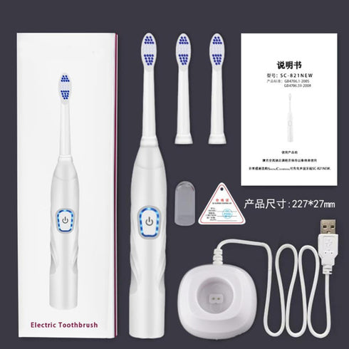 Luxshiny S Electric Toothbrush USB Charging Sonic Vibration Toothbrush Soft Bristle Waterproof Rechargeable for Boys