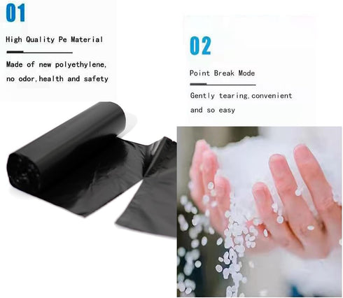 3.5 Gallon Trash Bags, 150 Count Small Trash Can Liners for Bathroom or Livingroom, Black Thick Garbage Bags