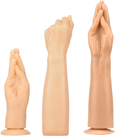 SOODAY Huge Realistic Hand Dildo Real Female Sex Toy, Rubber Fist Dildo Smooth Anal Plug with Suction Cup for Women