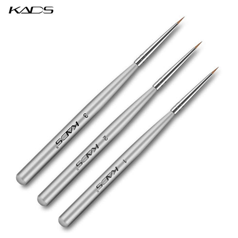 KADS 3 pcs Nail Art Brushes Set, Liner Striping Brush for Strokes, Details Painting, Blending