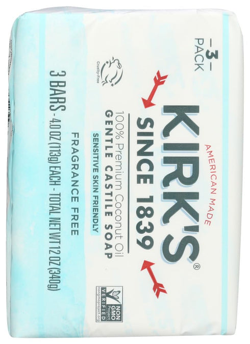 Kirks Soap Bar, Frag Free, 3pk