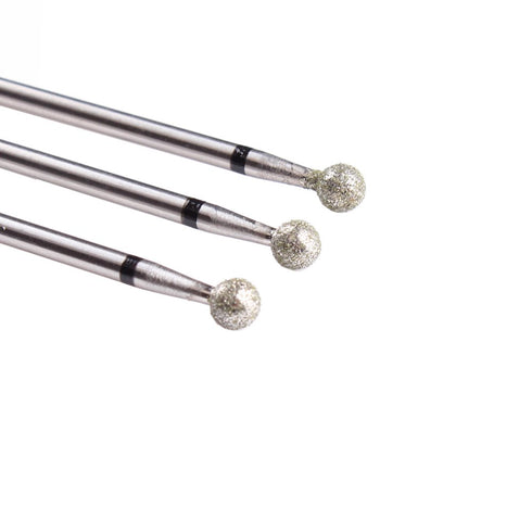 MZCMSL 3PCS Cuticle Clean Nail Drill Bit, Ball Head Diamond Electric File for Nail Salon Manicure