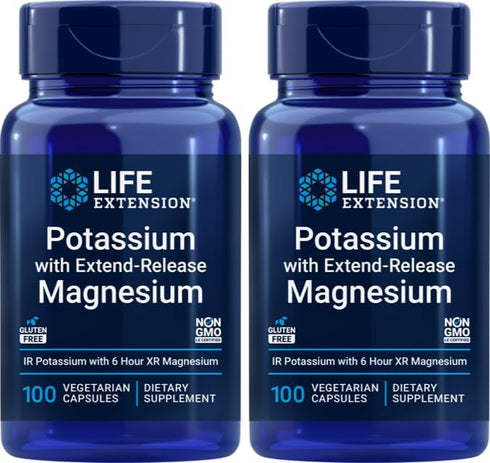 Life Extension 99mg Potassium with Extend-Release Magnesium 250mg, 100 Veg Caps, Gluten-Free, Non-GMO