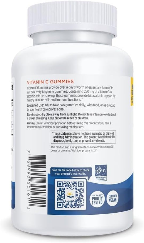 Vitamin C Gummies by Nordic Naturals, Tart Tangerine, 120 Gummies, 250 mg Vitamin C, Non-GMO, Vegan