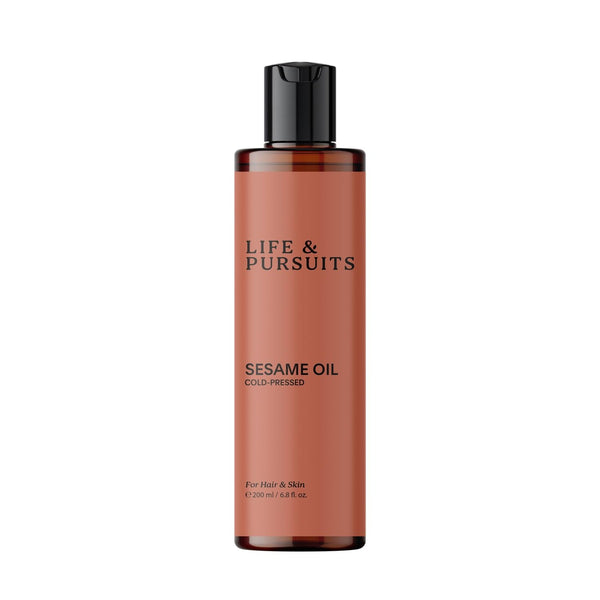 Life & Pursuits 100% Cold-Pressed Unrefined Sesame Oil for Hair and Skin, Nourishing Moisture (6.76 Fl Oz)