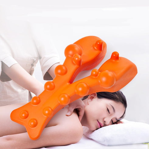 Trapezius Trigger Point Massager, Neck Back Pressure Point Reliever, Tension Headache Relief Tool (Orange)
