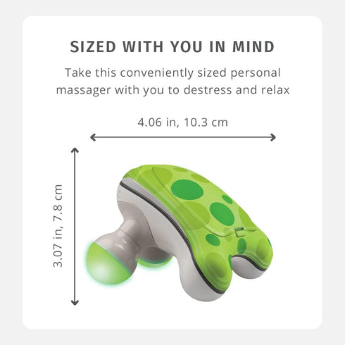 HoMedics Ribbit Mini Handheld Massager, Vibrating Electric Massager, Comfort Grip, LED Light, Batteries Included,