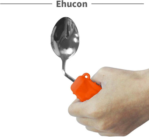 Adaptive Weighted Silverware Utensils, Angled Spoon for Hand Tremors, Non-Slip Easy Grip Handles for Eating