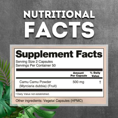 Sikyriah Camu Camu Capsules, 1000mg High Vitamin C Source, Immune System Support Pills, Non-GMO Gluten Free